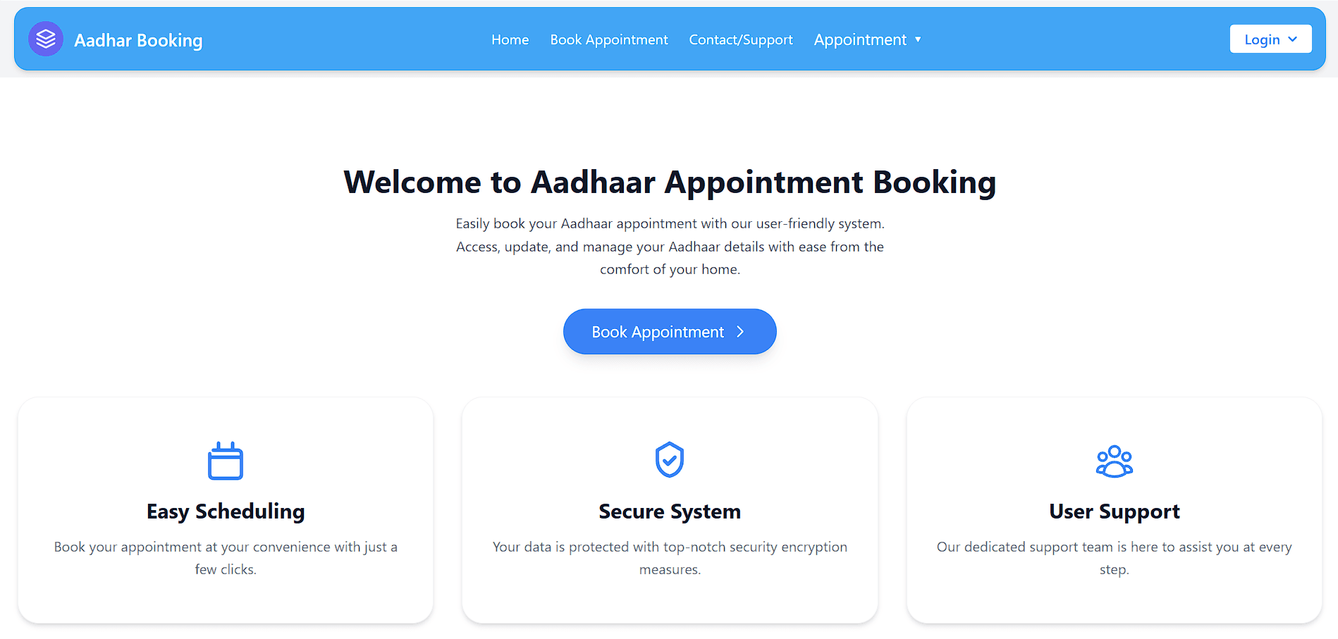 Aadhaar Booking System